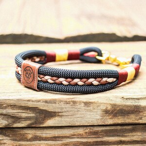 Collar para perro de cuerda trenzada hecho a mano: Marrón y negro Outdoor Gear imagen 3