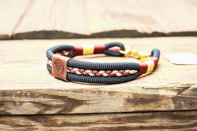 Collar para perro de cuerda trenzada hecho a mano: Marrón y negro Outdoor Gear imagen 3