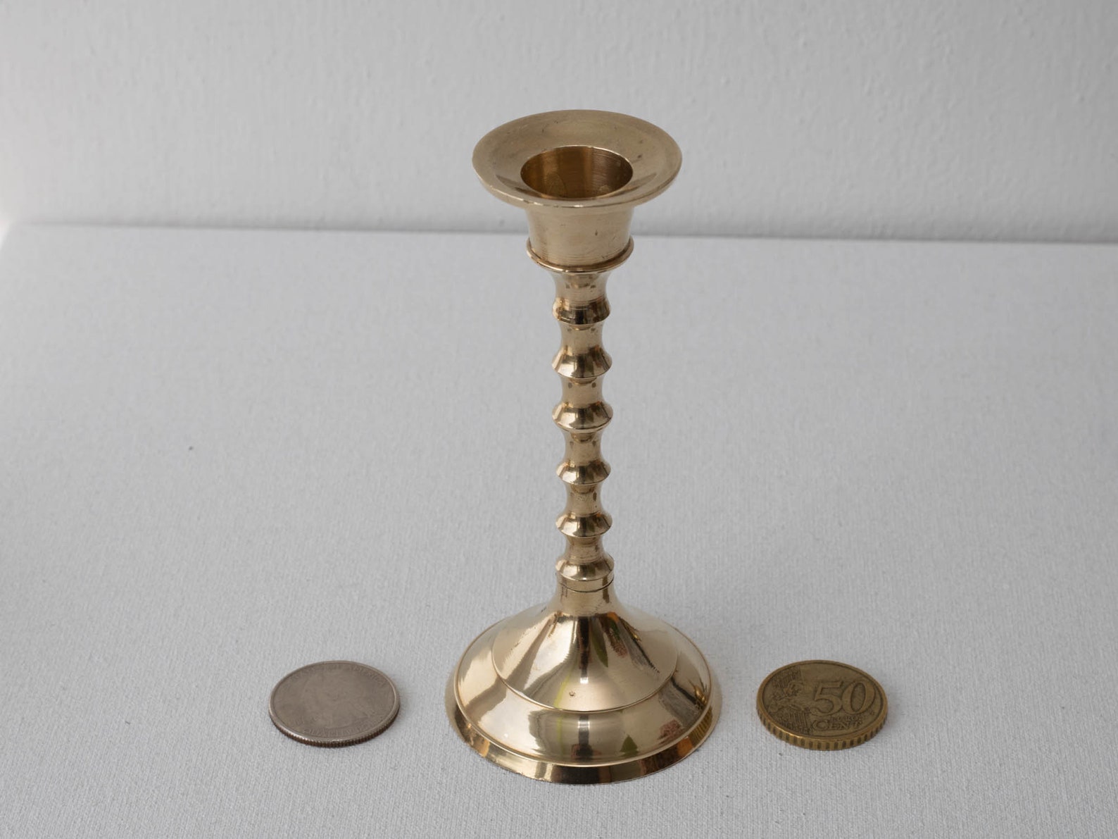 Tall Vintage Brass Candlestick Holder Solid Brass Candle Etsy