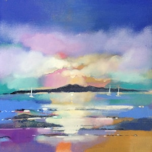 En passant devant l'île d'Arran | Impression signée en édition limitée | Artiste paysagiste écossais en bord de mer | Art mural | Fait main | Contemporain | Uniques