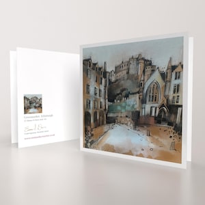Castello di Edimburgo, Scozia / Biglietto d'auguri artistico di qualità / Artista di paesaggi marini scozzesi / Messaggio vuoto / Occasione speciale