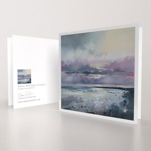 Sunrise West Sands St Andrews Scozia / Biglietto d'auguri artistico di qualità / Artista di paesaggi marini scozzesi / Messaggio vuoto / Occasione speciale