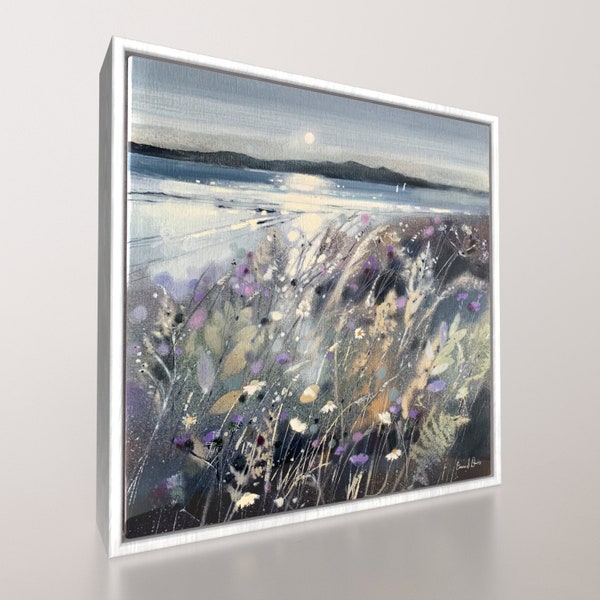 Arran Scotland Art Landscape Handmade Unique Affordable Gallery 8" Ceramic Tile Wall Print White Picture Frame Painting Emma Davis Artist