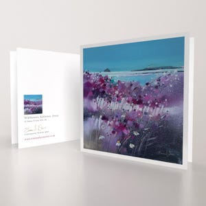 Wildflowers Kildonan Arran / Scozia / Biglietto d'auguri artistico di qualità / Artista di paesaggi marini scozzesi / Messaggio vuoto / Occasione speciale