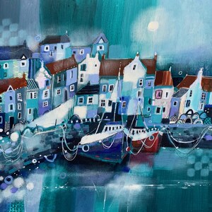 Pittenweem / East Neuk Fife / Scozia / Biglietto d'auguri con cornice artistica / Artista di paesaggi marini scozzesi / Arte murale / Fatto a mano / Economico