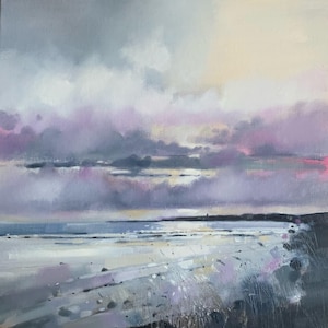 West Sands St Andrews / Fife Scozia / Biglietto d'auguri con cornice artistica / Artista di paesaggi marini scozzesi / Arte murale / Fatto a mano / Economico
