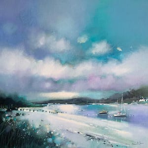 Silver Sands of Morar / Scozia / Biglietto d'auguri con cornice artistica / Artista di paesaggi marini scozzesi / Arte murale / Fatto a mano / Economico