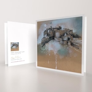Castello di Edimburgo, Scozia / Biglietto d'auguri artistico di qualità / Artista di paesaggi marini scozzesi / Messaggio vuoto / Occasione speciale