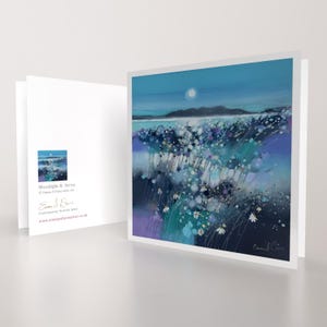 Mondschein & Isle of Arran | Schottland | Hochwertige Kunst-Grußkarte | Schottische Landschaft Seelandschaft Künstler | Blanko Nachricht | Besonderer Anlass