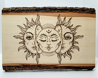 Sun and Moon Wood Art - Etsy