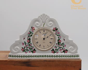 Portmeirion Botanic Garden Large Mantel Clock – Rhododendron Design Ceramic Clock