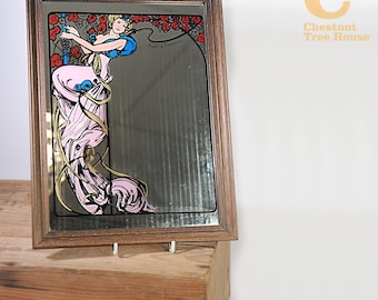 Vintage Moet & Chandon champagne advertising mirror art nouveau retro decorative wall art