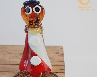 Kitsch Vintage Murano Glass Dog Italian Art Glass Barware Collectible