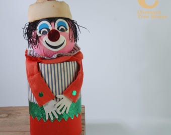 Kitsch Vintage Paper Craft 3D Clown Obscure Art Piece