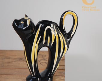 Rare Mid Century Vintage Tigris Pottery Cat Jug Georg Schmidt c1956