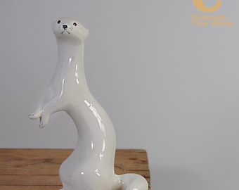 Vintage Lomonosov USSR Weasel/Mink Figurine Porcelain Figurine Statue