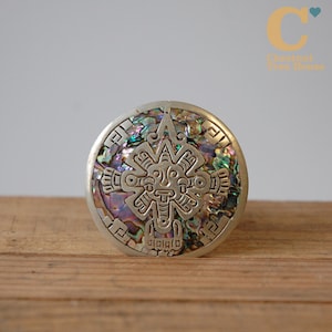 Vintage Taxco Abalone Sterling Warrior pendentif broche épingle en argent 925 Mexique Mexique mexicain Kachina bijoux vintage du sud-ouest