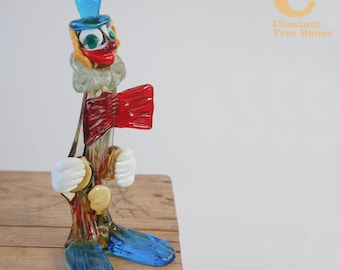 Kitsch Vintage Murano Glass Clown Italian Art Glass MCM