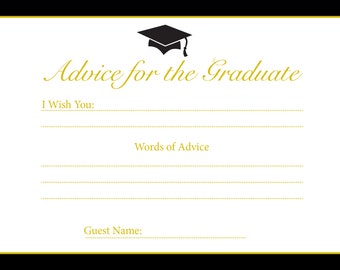 Graduation Advice Cards Printable Wishes and Advice for the Graduate ...