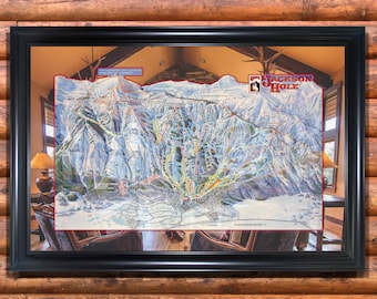 Jackson Hole Map | Ski Map Bar Mirror | 24" x 36" | Fully Customizable | Jackson Hole Wall Art | Jackson Hole Wyoming
