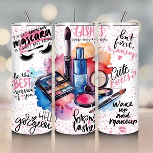 Make Up Tumbler Wrap Design: 20 Unzen PNG & PDF