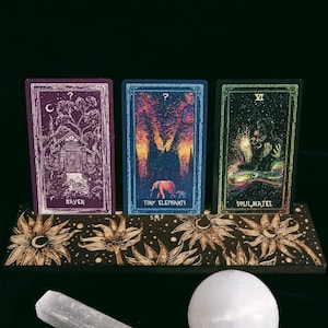 Tarjetero de madera Moonflowers (tres cartas)