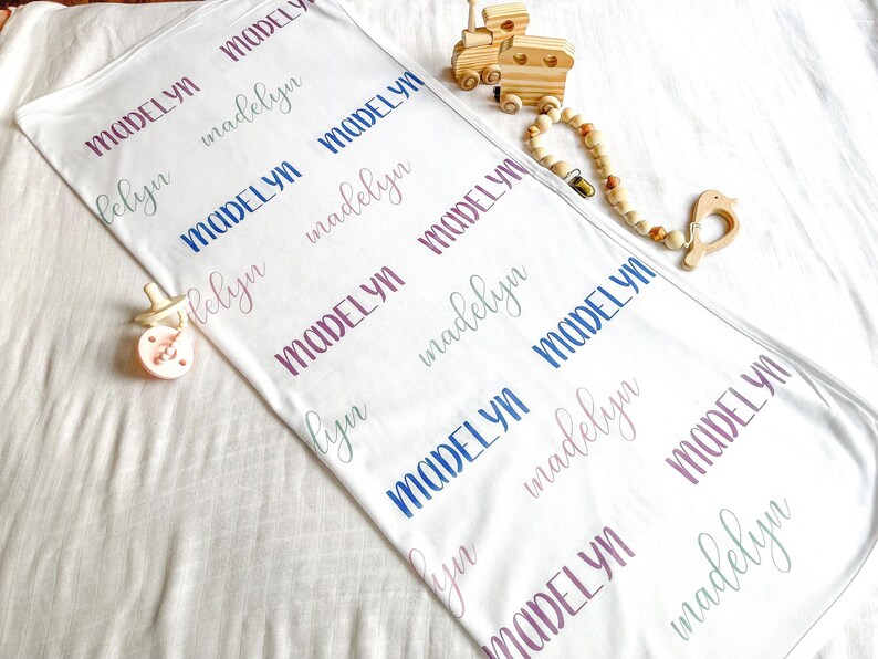 Personalized Baby Name Swaddle Blanket Customized Baby Etsy
