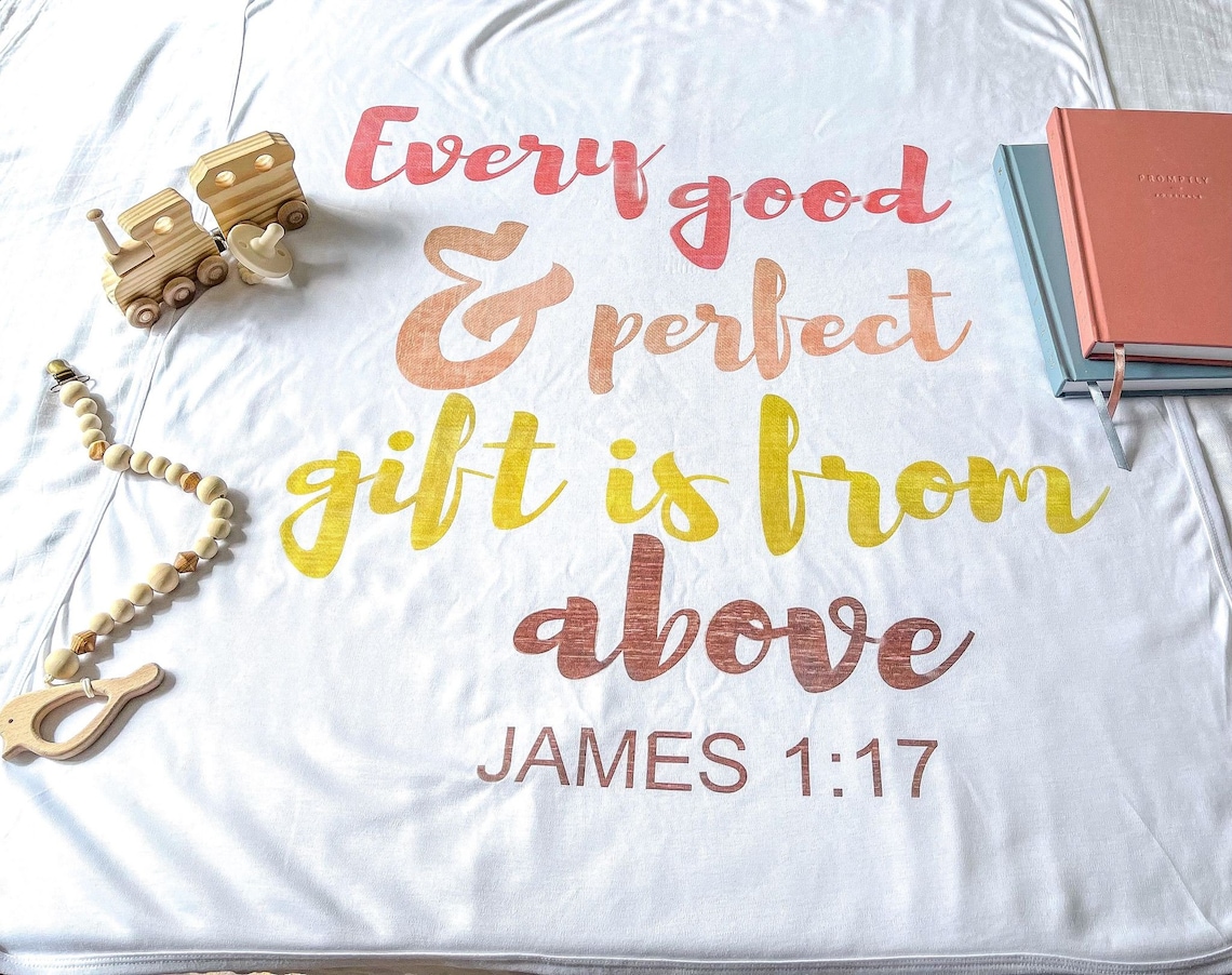Bible Verse Swaddle Blanket Scripture Baby Blanket Gender Neutral Baby