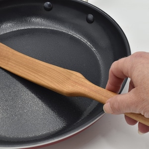 Hand Carved 11&quot; Narrow Black Cherry Spurtle: Sourdough Whisking & Stirring
