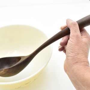 Wooden Ladle, This Elegantly Designed With Beautiful Grain Handmade From Black Walnut, Holds A Little Over 1/3 Cup