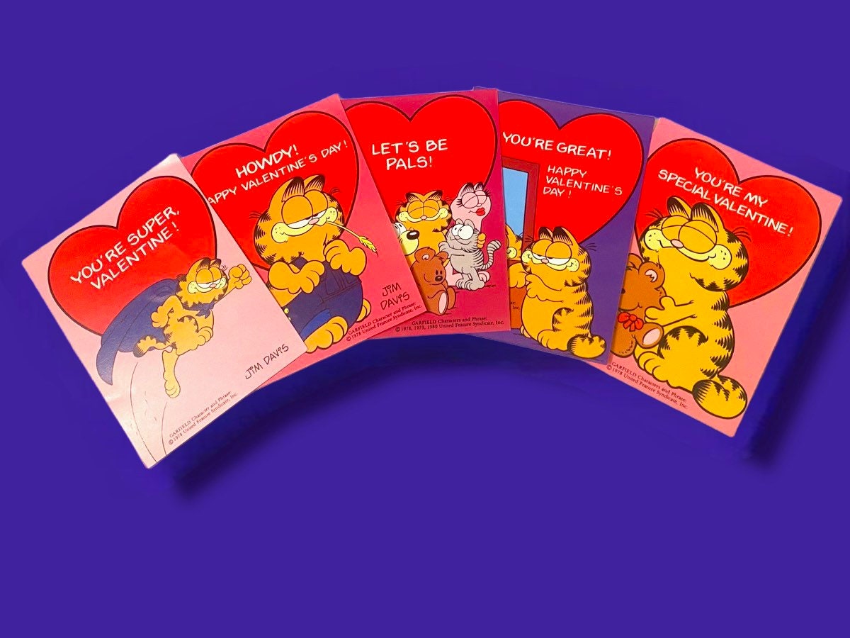 Garfield Valentines Card - Etsy