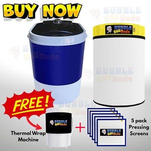 BUBBLEBAGDUDE Extraction Bag Machine 5 Gallon with 5 Gallon Zipper Bag - 5 Gallon Capacity 110 Volts Washer Extraction Kit