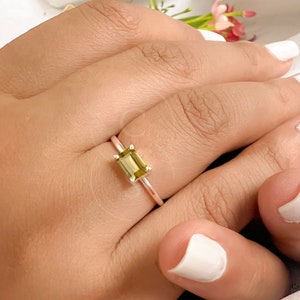Citrine Ring 14k Gold Vermeil, Sterling Silver, Baguette Stone Ring, Baguette Ring, Handmade Wedding, Engagement, Promise Ring, Minimalist