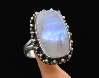 Moonstone Ring, 925 Sterling Silver Moonstone Ring, Handmade Moonstone Ring, Statement Ring, Women RIng, Natural Moonstone, Gift For Her