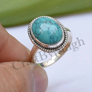 Boho Turquoise Ring, Silver Turquoise Ring, Turquoise Ring, 925 Silver Ring, Sterling Silver Ring, Gemstone Stone Ring, Bohemian Jewelry