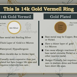 Citrine Solitaire Ring, Emerald Cut 7 x 9 Citrine Ring, 925 Sterling Silver, Gold Vermeil Solid Handmade Ring, Women Everyday Ring, Mom Gift image 3