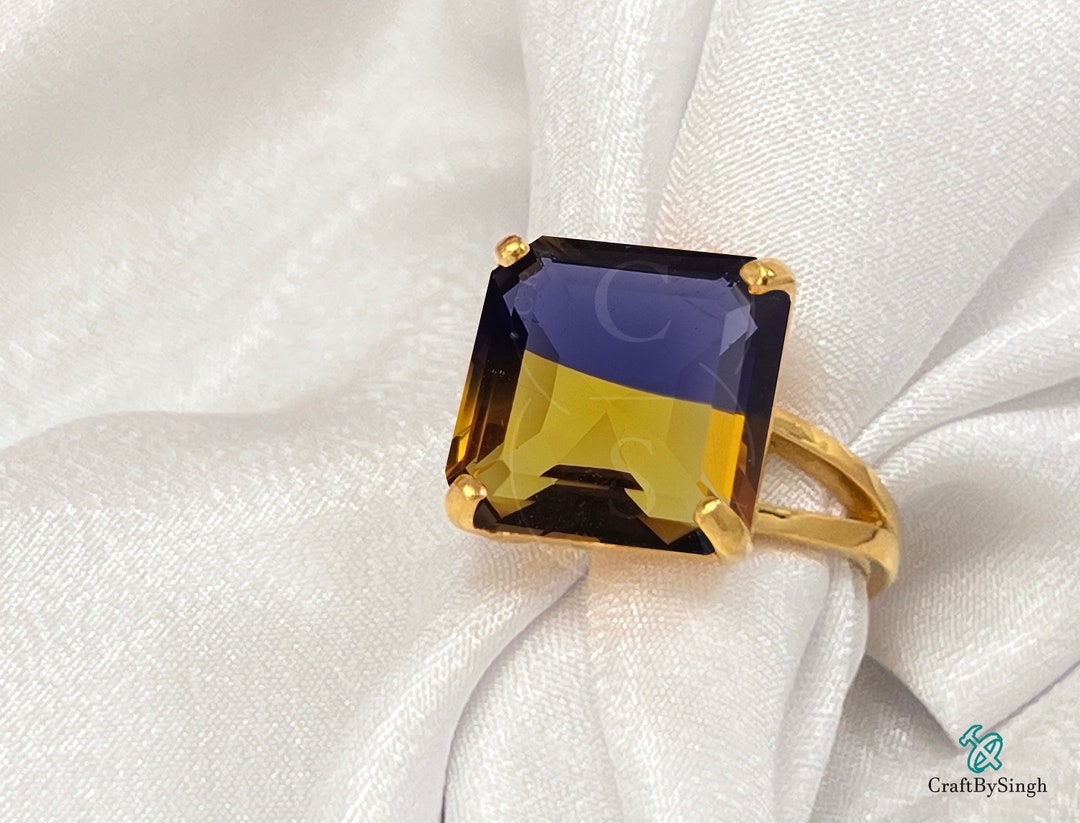 Bague Amétrine Précieuse - Pierre 18x15x7mm - Argent Massif 925 - Taille 52 - Neuf Avec étiquettes