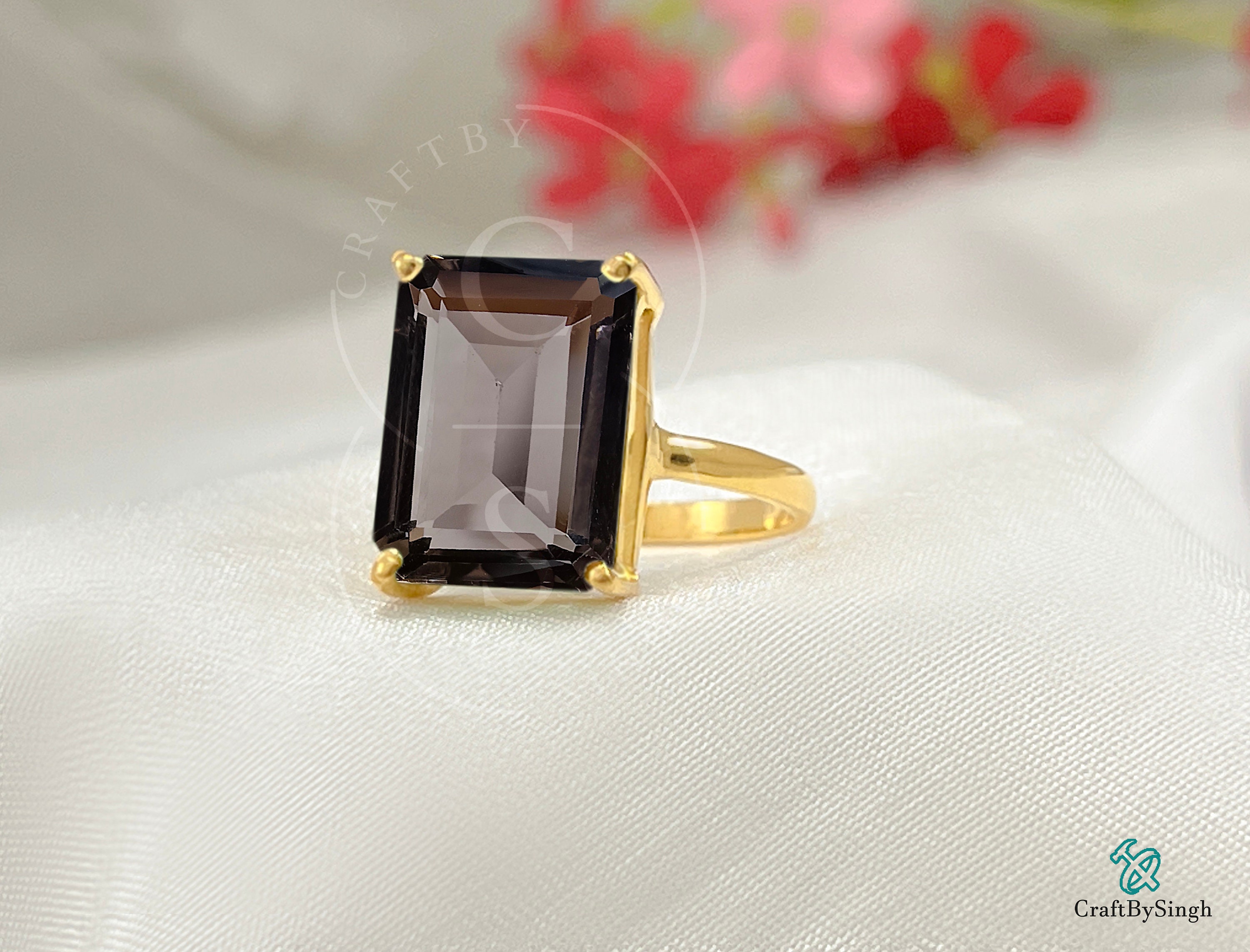 Bague En Argent 925 Avec Quartz Jaune En Forme De Goutte - Taille 54, Référence BA-AR-139, Neuve Avec étiquettes