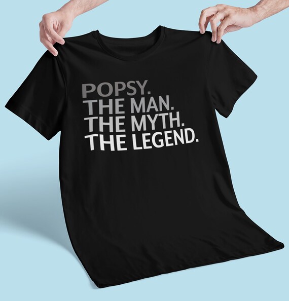 Popsy Grandad Grandpa Gift Popsy Man Myth Legend T-Shirt / - Etsy France