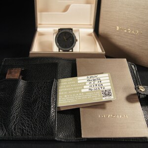 Bulgari Solotempo Black ref 102929 automatic graphite, full set, box, document and two straps. image 10