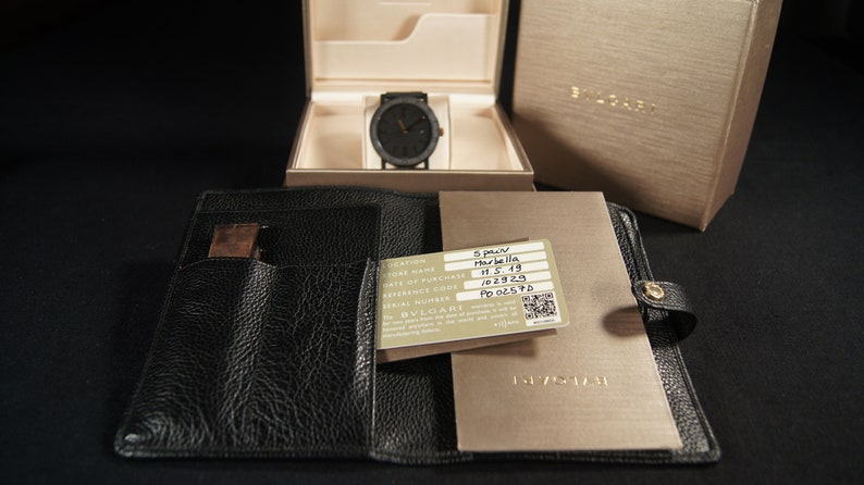 Bulgari Solotempo Black ref 102929 automatic graphite, full set, box, document and two straps. image 10