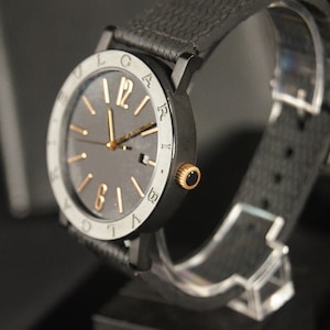 Bulgari Solotempo Black ref 102929 automatic graphite, full set, box, document and two straps. image 3