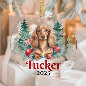 thumbnail image 2 of Felt Dachshund Decoration – 7cm | Christmas Decorations | The Whit 2 of 13