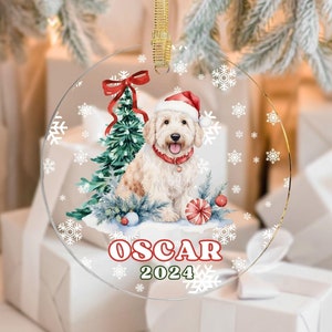 Personalized White Golden Doodle Christmas Ornament, Dogs First Christmas Ornament, Doodle Mom Keepsake Gift, Doodle Friend Ornament Gift