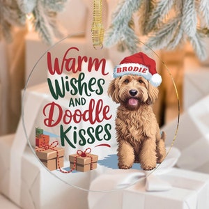 Personalized Goldendoodle Ornament, Golden Doodle Mom Gift, Custom Dog Ornament, Gift for Goldendoodle Dog Lover, Doodle Christmas Ornament