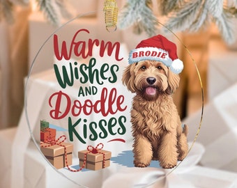 Personalized Goldendoodle Ornament, Golden Doodle Mom Gift, Custom Dog Ornament, Gift for Goldendoodle Dog Lover, Doodle Christmas Ornament