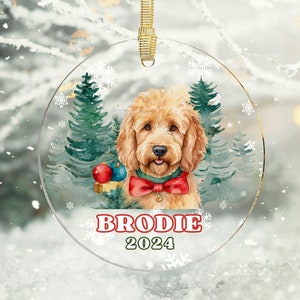 Personalized Goldendoodle Ornament, Doodle Mom Gift, Custom Dog Ornament, Gift for Goldendoodle Dog Lover, Doodle Dog Christmas Ornament