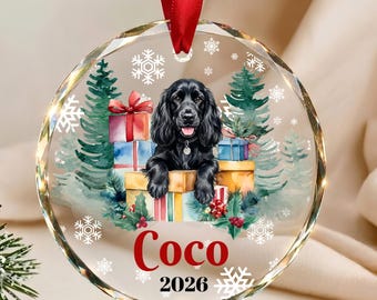 Black Cocker Spaniel Ornament, Personalized Dog Christmas Ornament, Custom Cocker Spaniel Mom Gifts