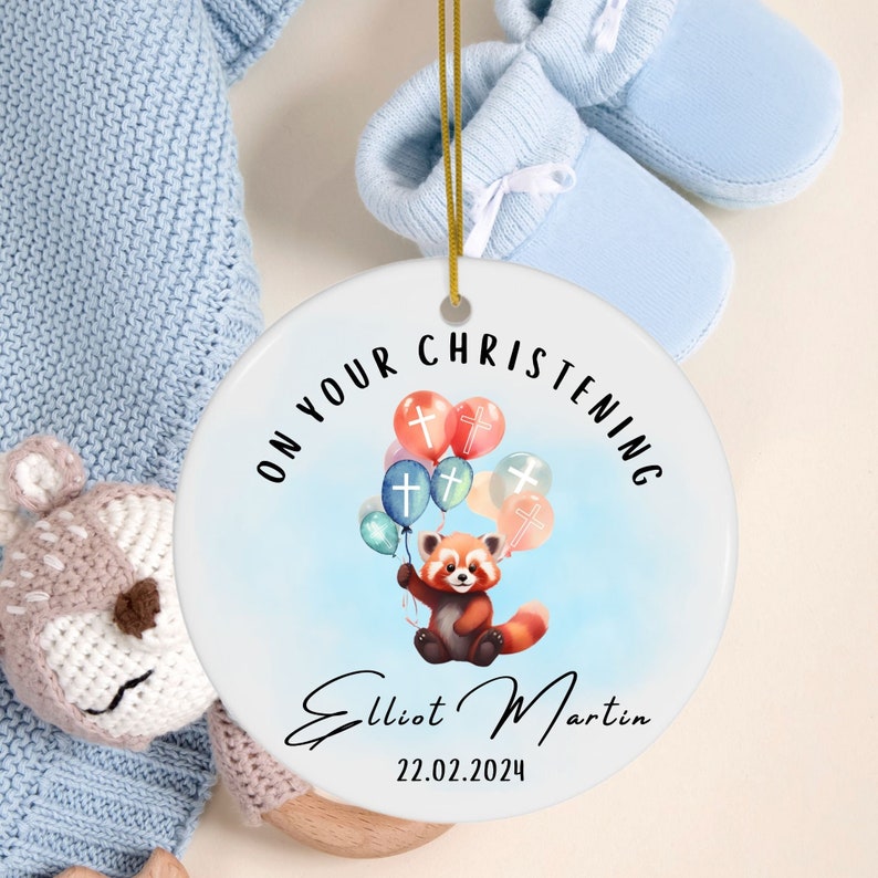 Personalized Christening Day Gift Custom Red Panda Ornament Etsy UK