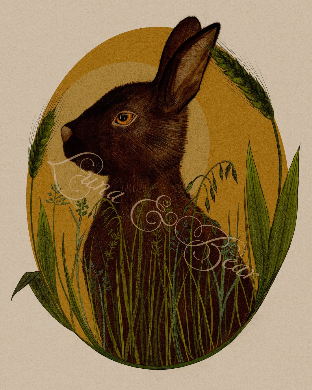 Golden Solstice Rabbit Art Print - Etsy